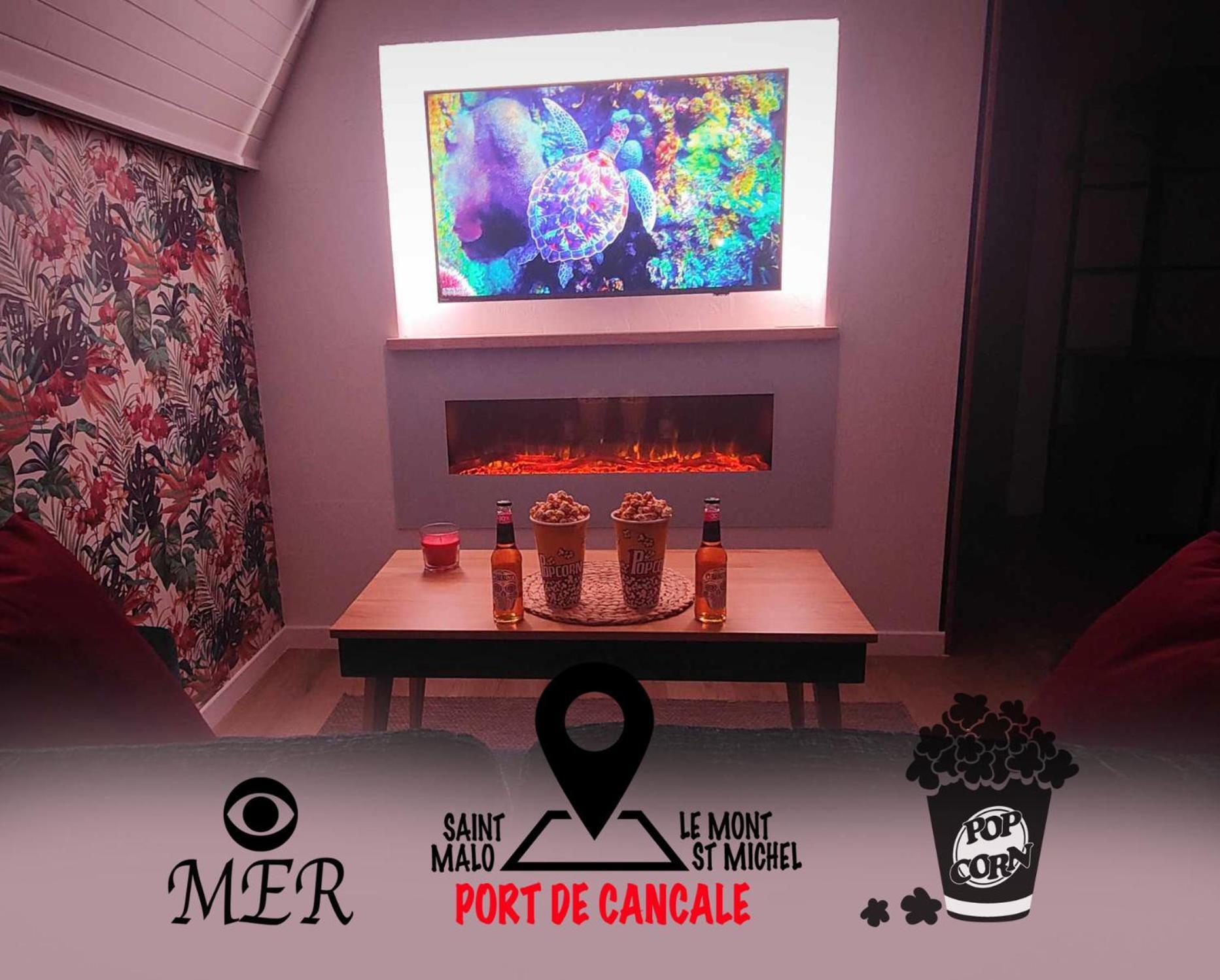 L'Etoile By Mrodbnb - Appart Neuf - Vue Mer - 25M Plage & Resto - Cine - Cheminee - Popcorn Cancale Eksteriør billede